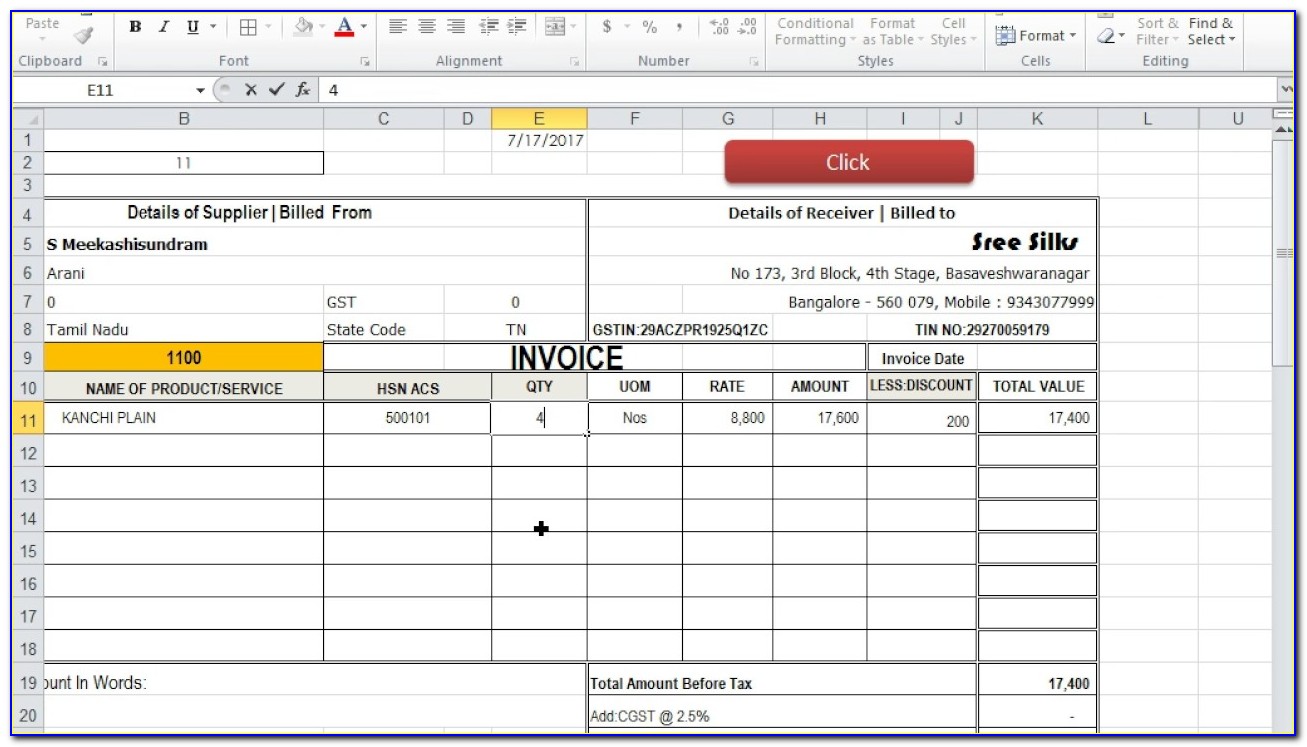 Free Excel Invoice Template Download
