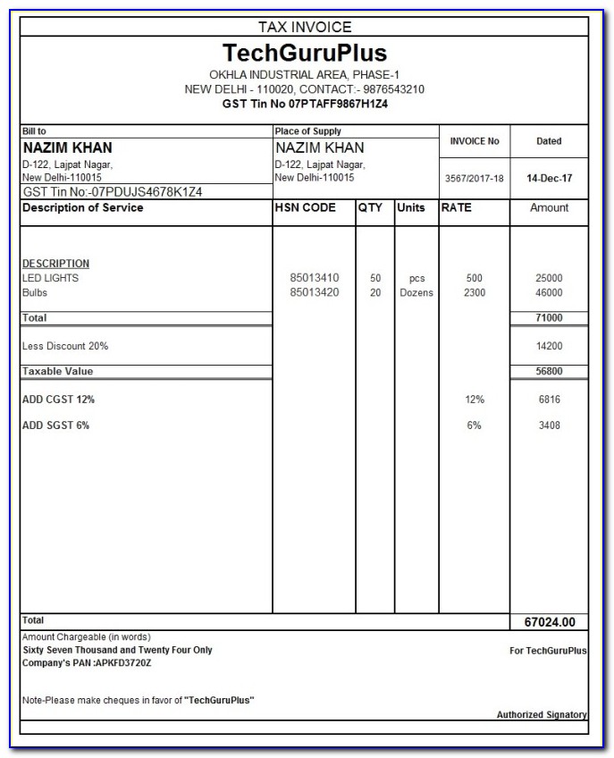 Free Excel Invoice Template Mac