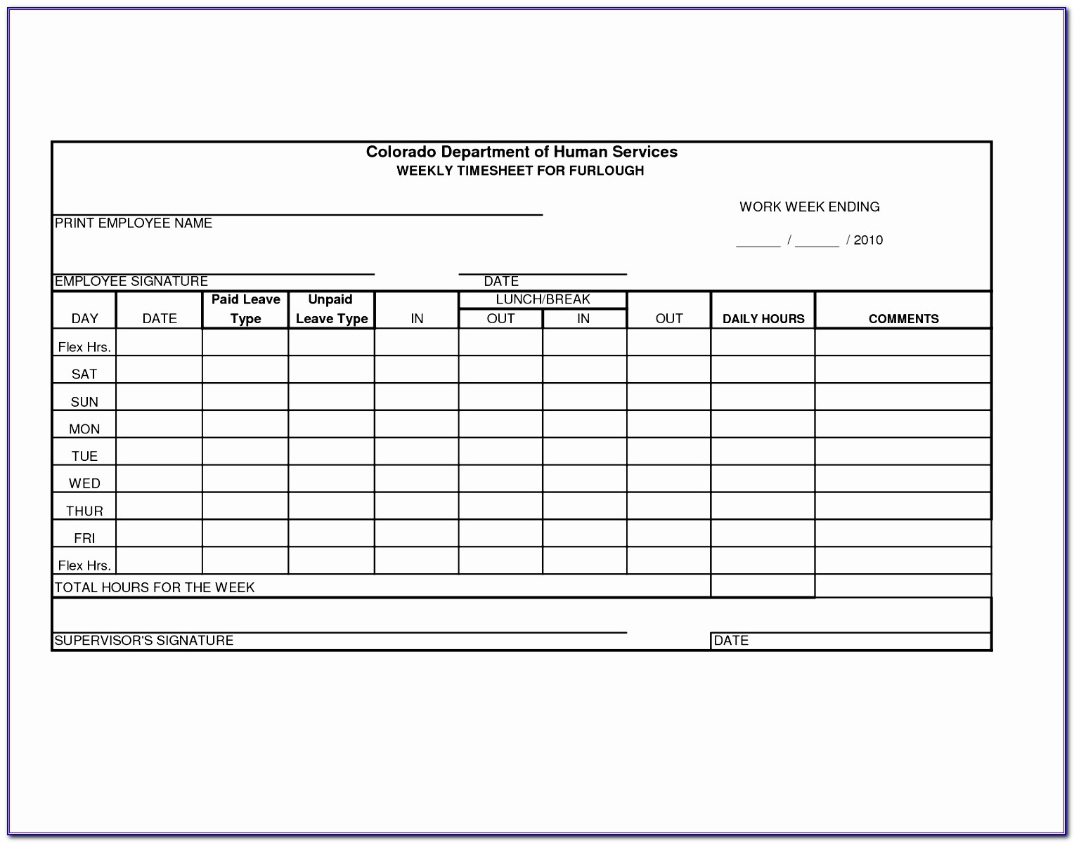 Free Excel Monthly Timesheet Template With Formulas