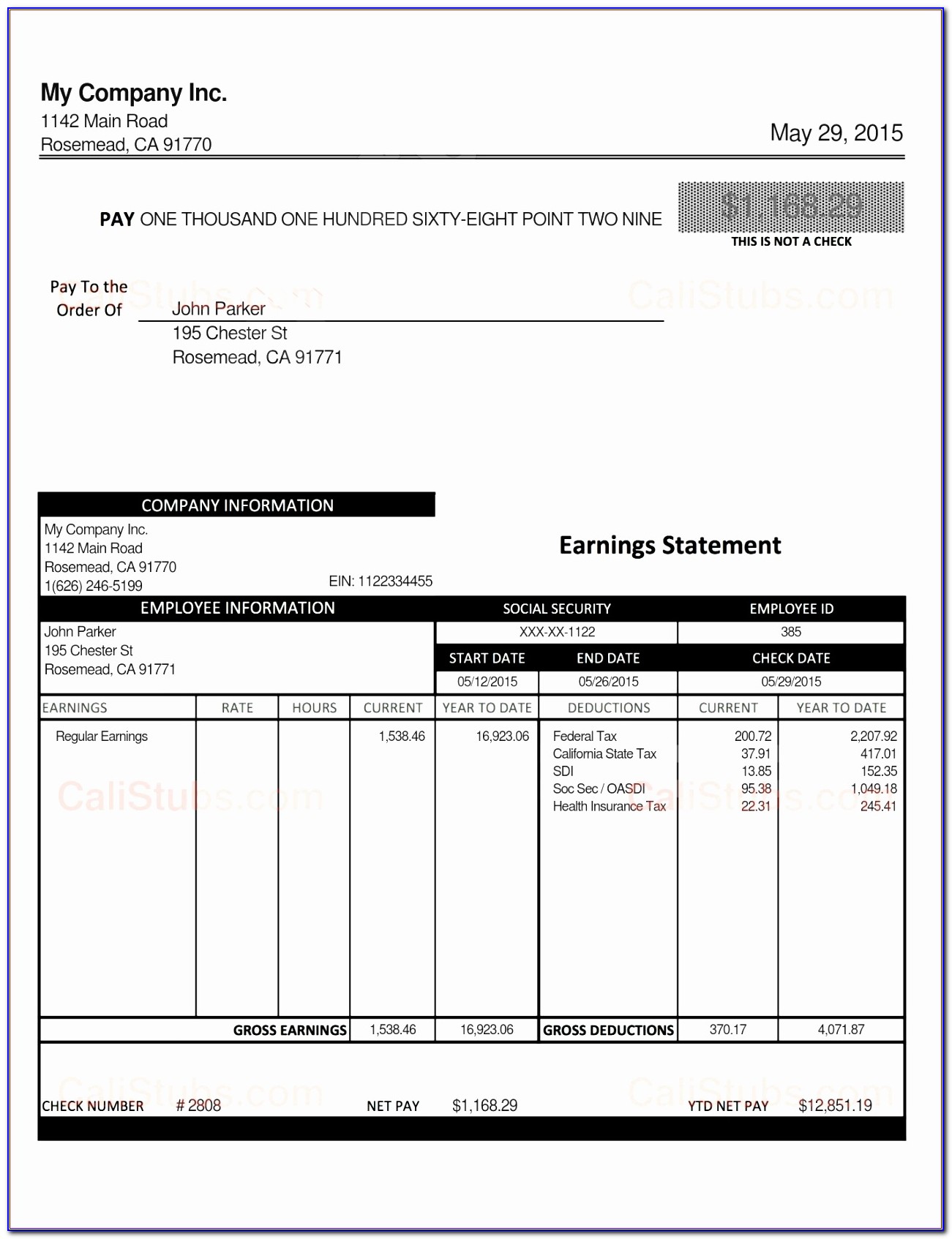 Printable Pay Stubs Form Printable Forms Free Online