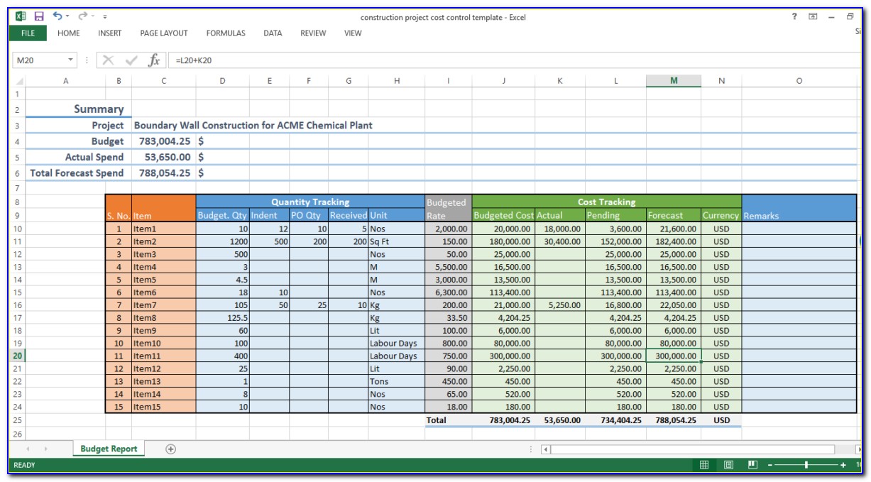 Free Excel Project Cost Tracking Template