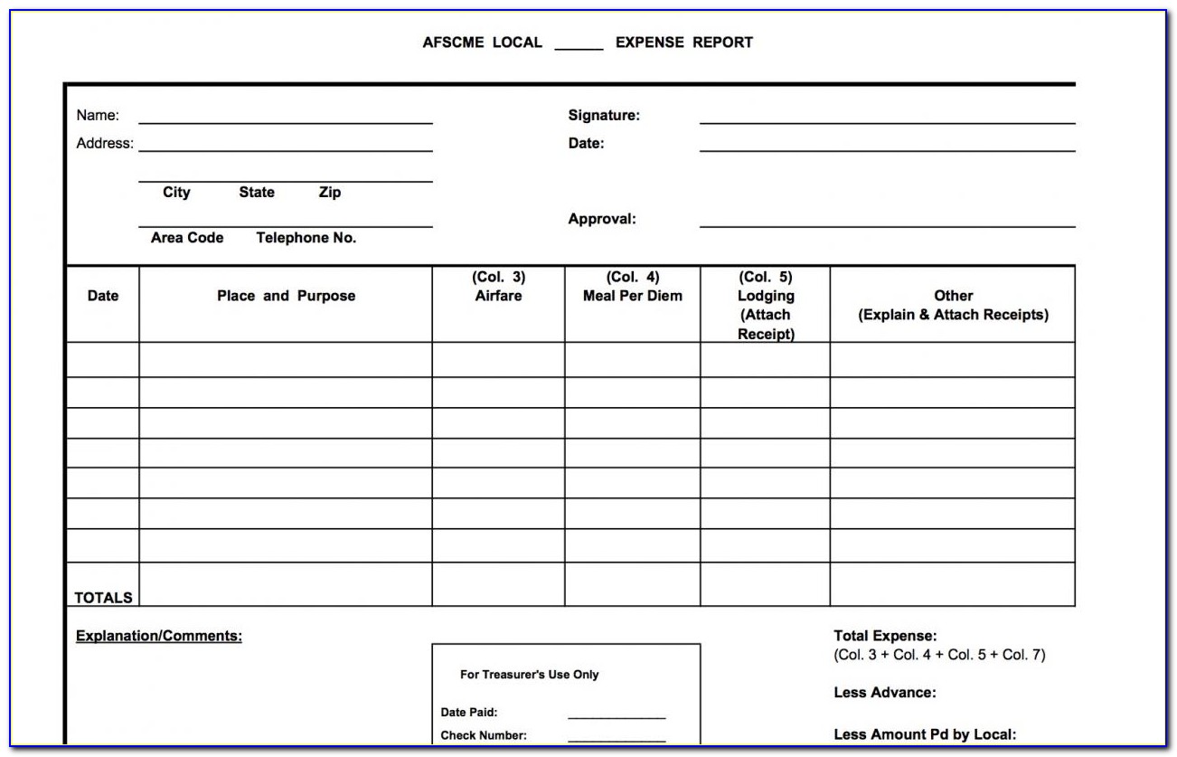 Free Expense Report Template Word