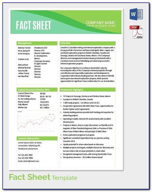 Free Fact Sheet Template Download
