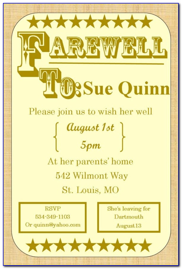 Free Farewell Party Invitation Templates For Word