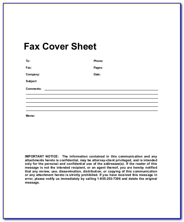 Free Fax Cover Page Templates