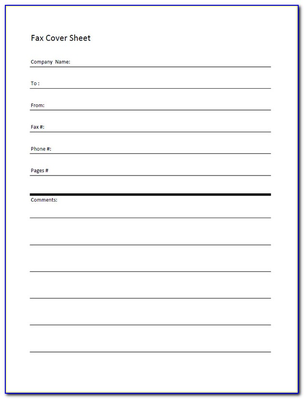 Free Fax Cover Sheet For Word