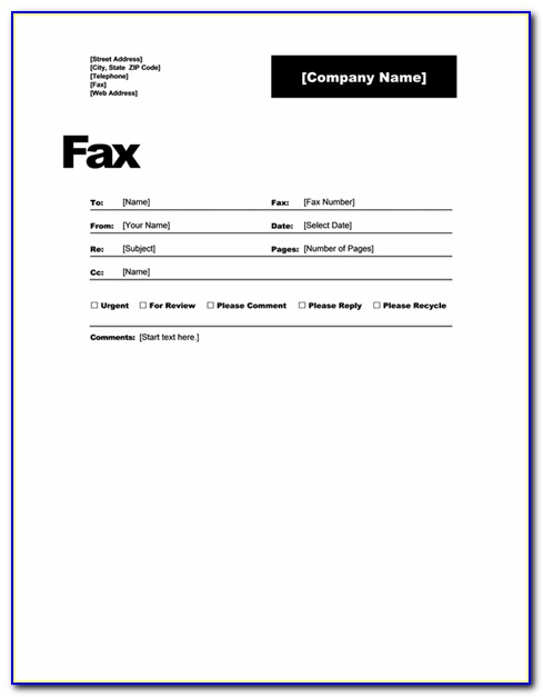 Free Fax Cover Sheet Templates For Word
