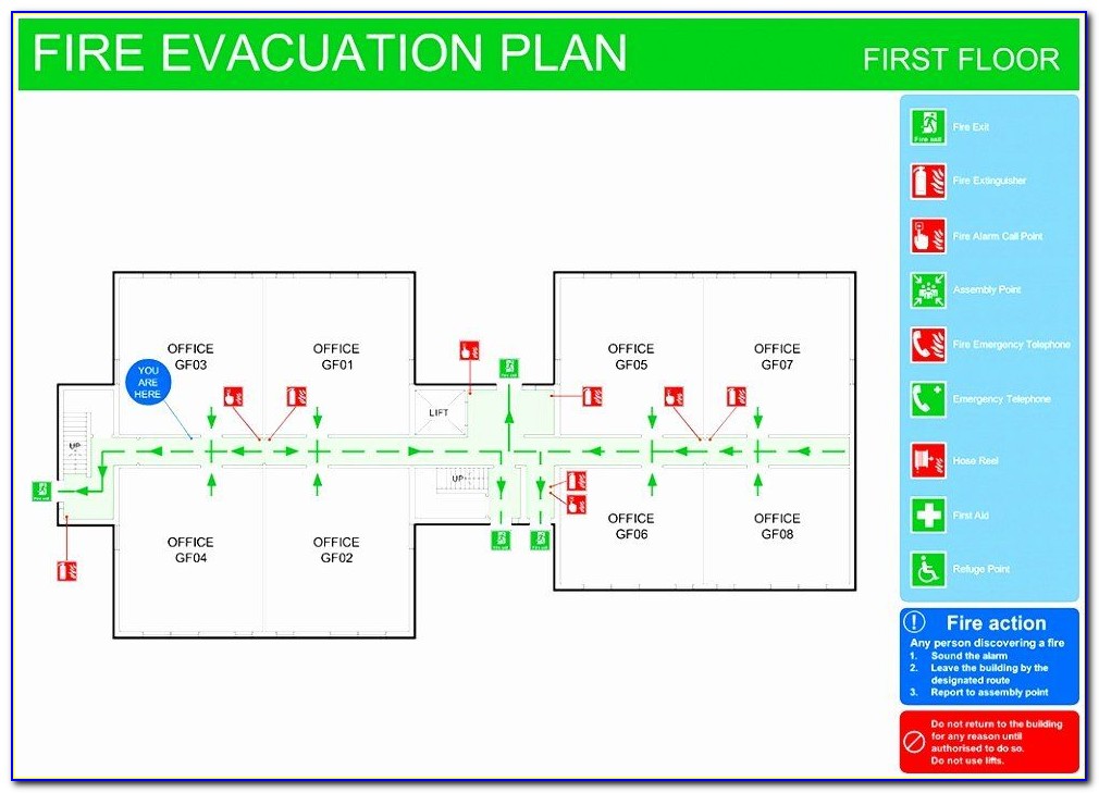 Free Fire Evacuation Floor Plan Template