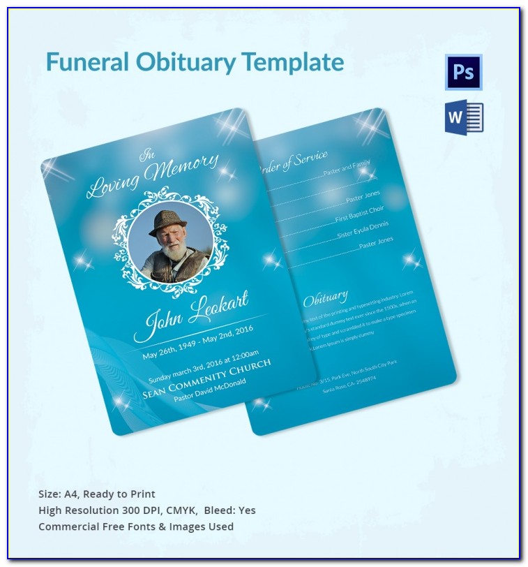 Free Funeral Program Brochure Template