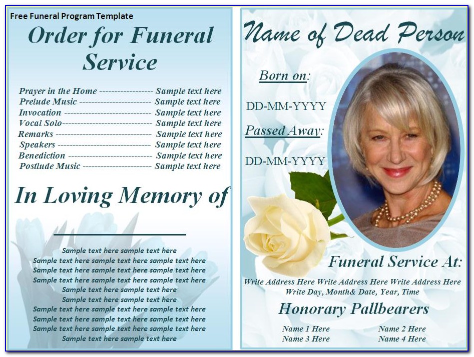 Free Funeral Program Template Download