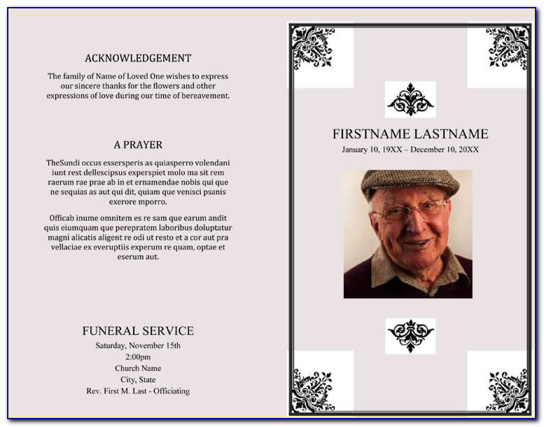 Free Funeral Program Templates For Word