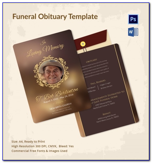 Free Funeral Program Templates Publisher