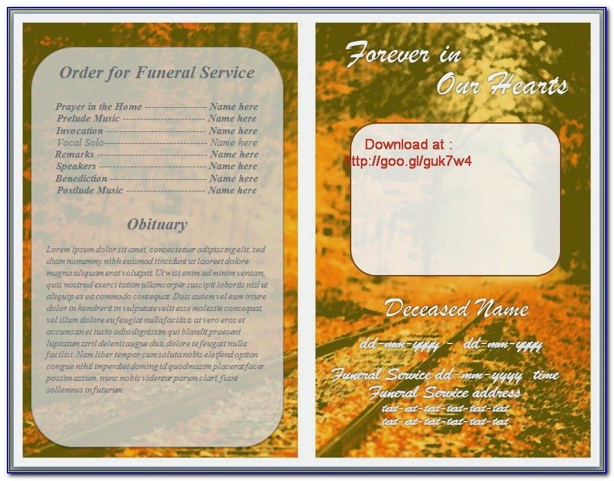 Free Funeral Service Booklet Template