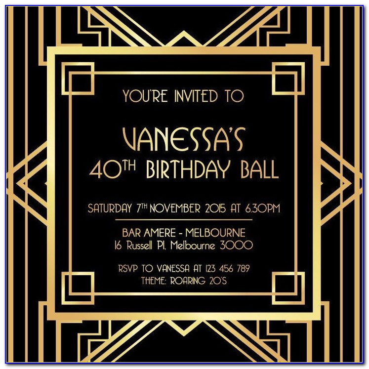 Free Gatsby Party Invitation Template