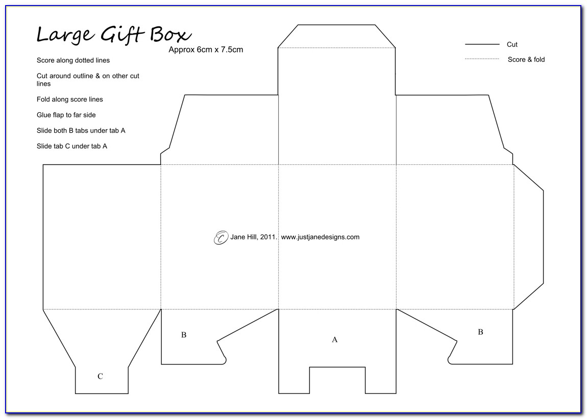 Free Gift Box With Lid Template