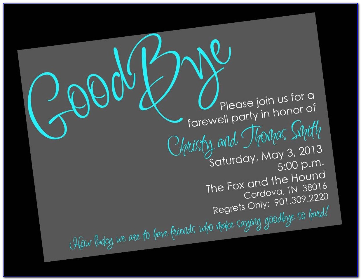 Free Goodbye Party Invitation Template