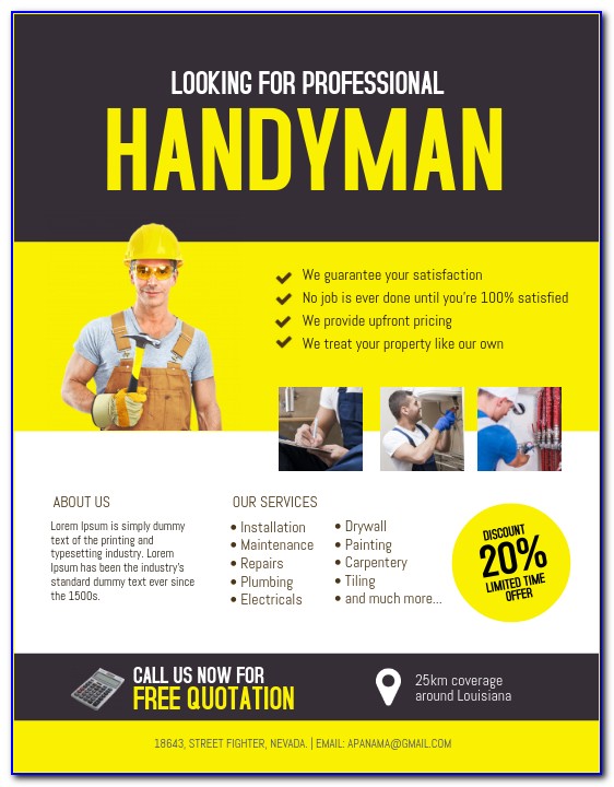 Free Handyman Business Flyer Templates