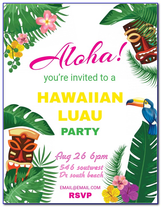 Free Hawaiian Birthday Invitation Templates