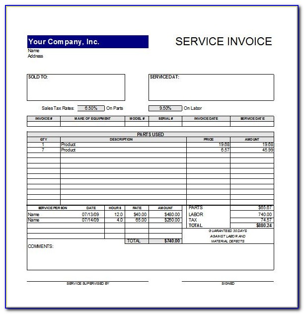 Free Invoice Blank Template Printable
