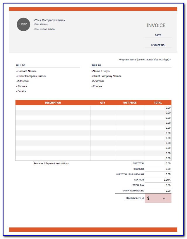 Free Invoice Forms Printable