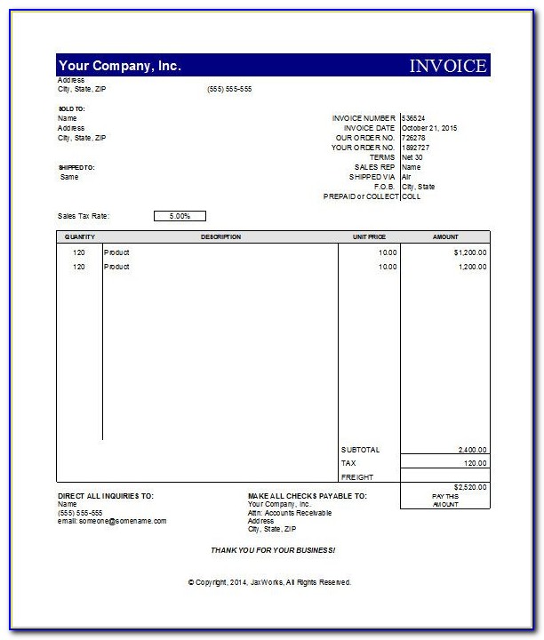 Free Invoice Template For Doctors