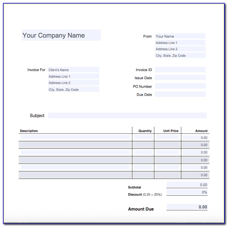 Free Invoice Template For Website Design