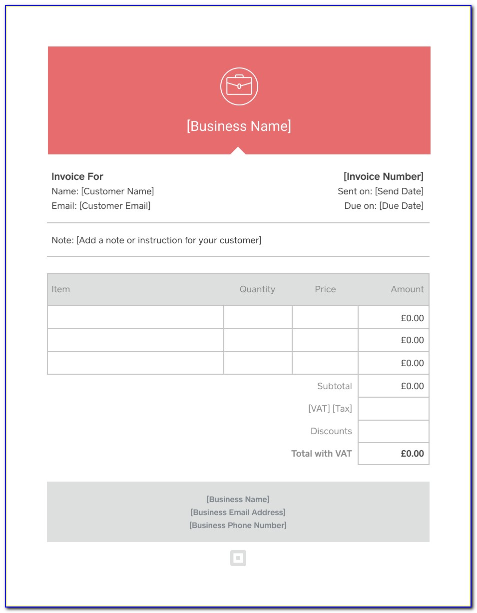 Free Invoice Template Pdf Format