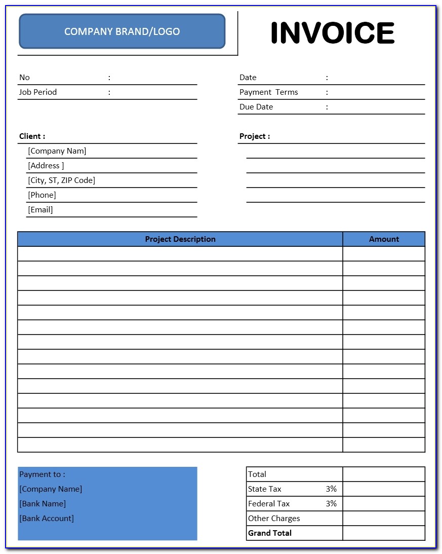 Free Invoice Template Photography