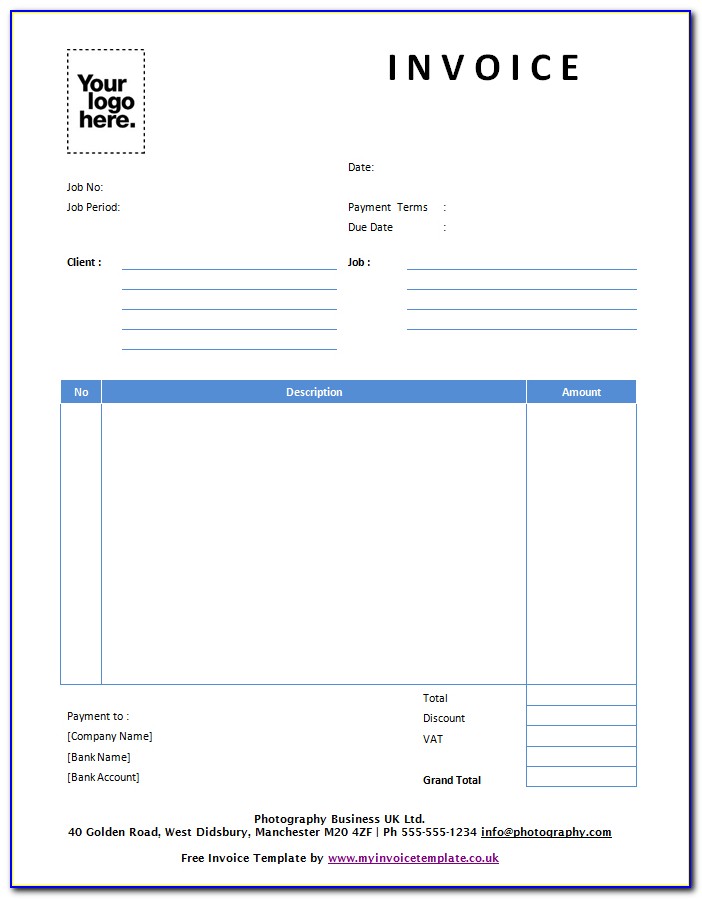 Free Invoice Template To Download For Word