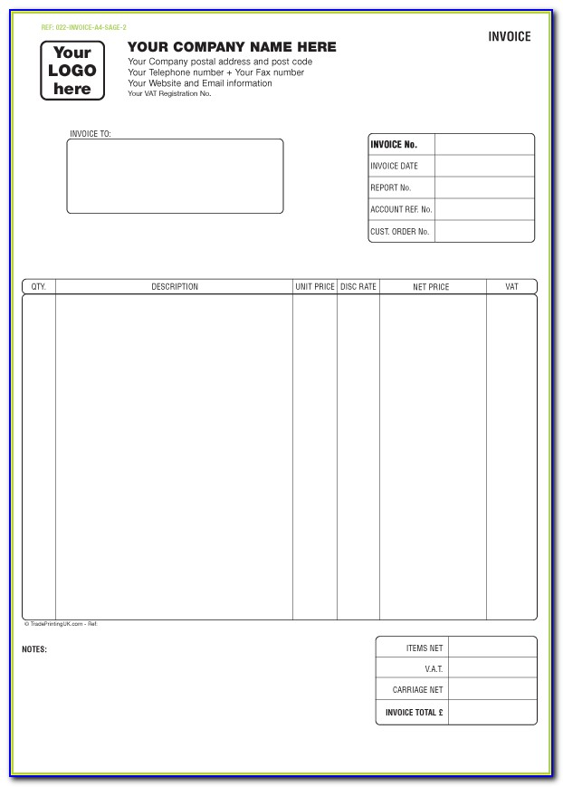 Free Invoice Template Uk Word