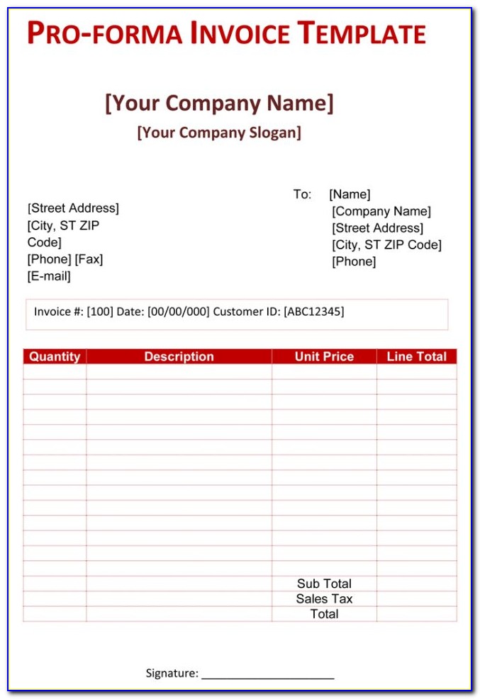 Free Invoice Template With Logo