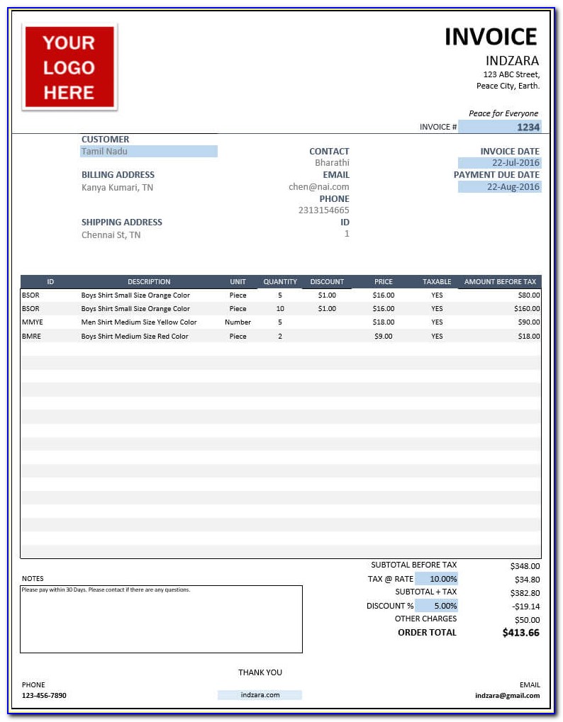 Free Invoice Templates For Mac Os X