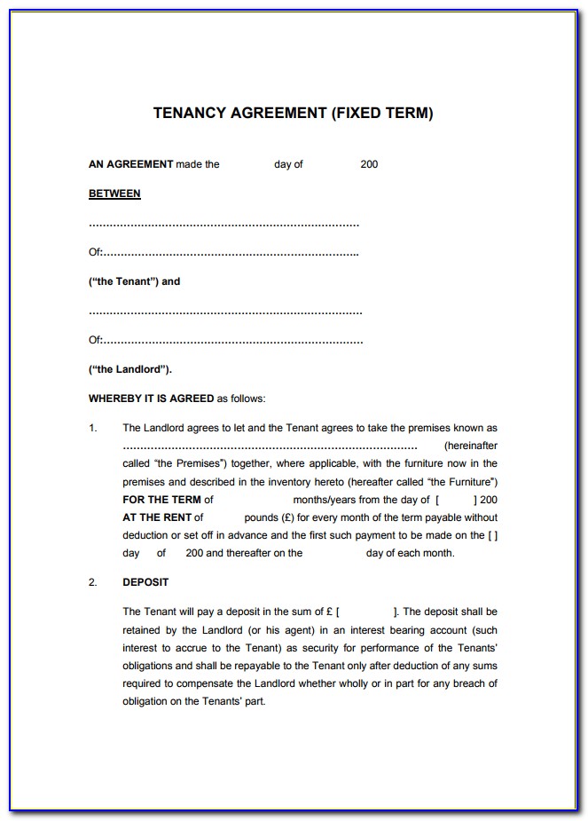 Free Landlord Tenant Agreement Forms