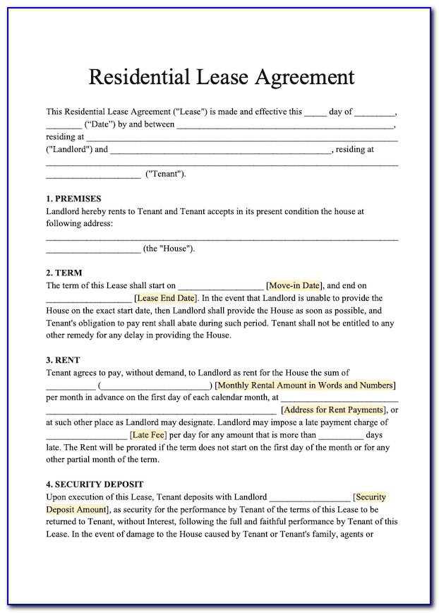 Free Lease Agreement Template Illinois