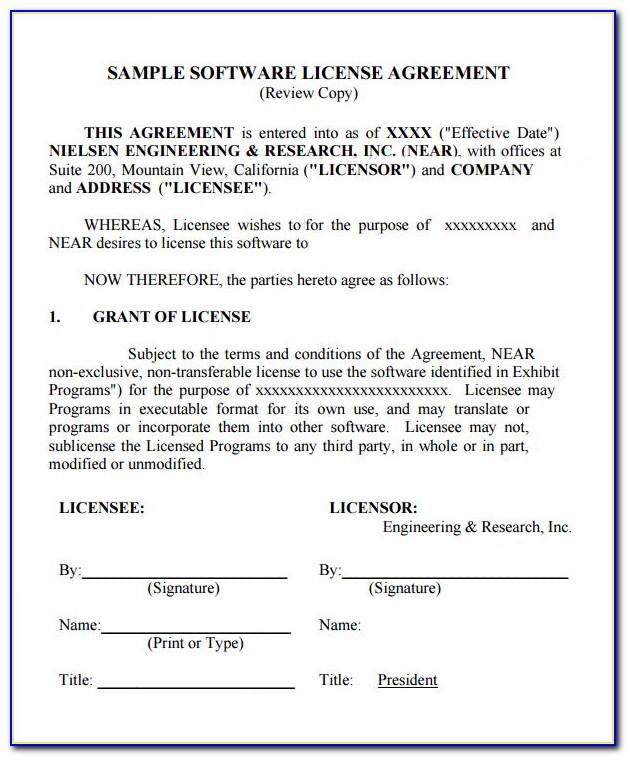 Free Licence Agreement Template