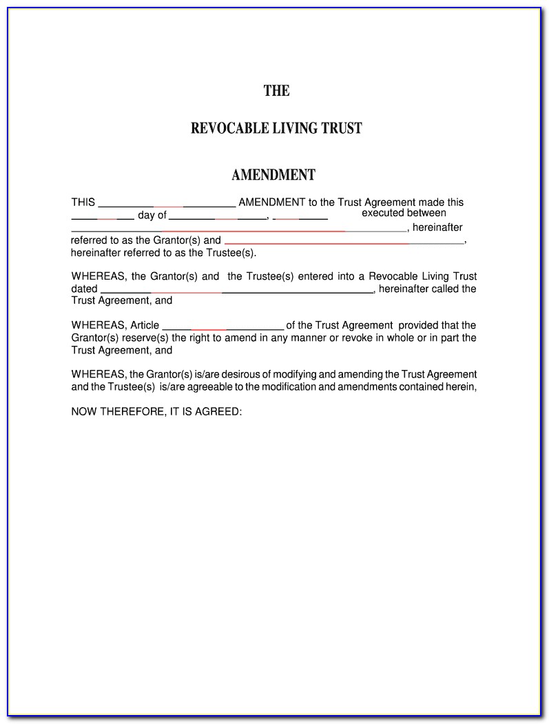 Free Living Trust Forms To Print