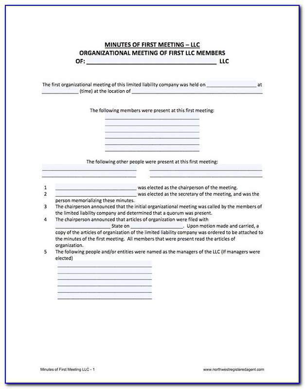 Free Llc Minutes Forms