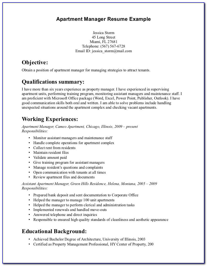Free Manager Resume Templates 2018