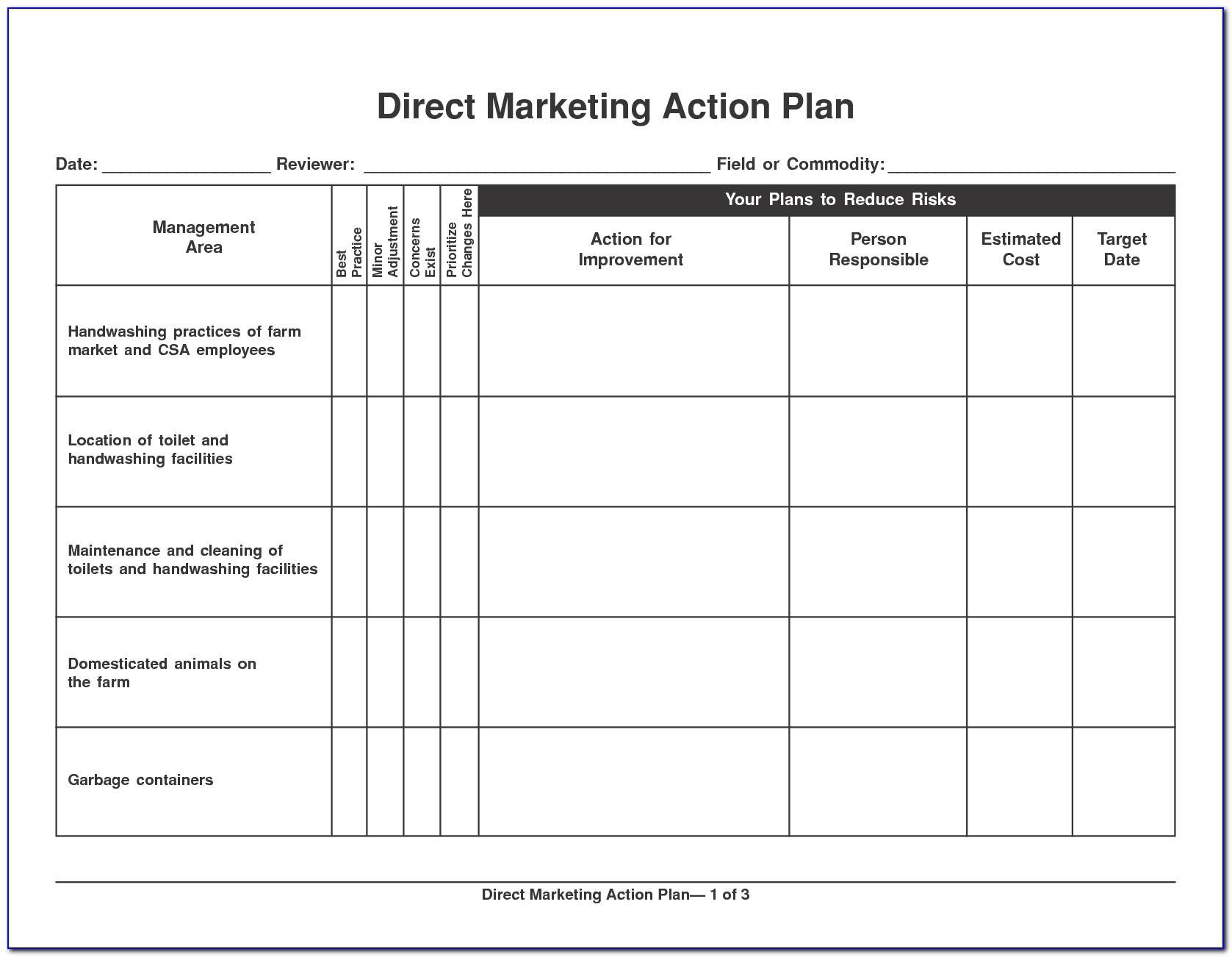 Free Marketing Action Plan Template Excel