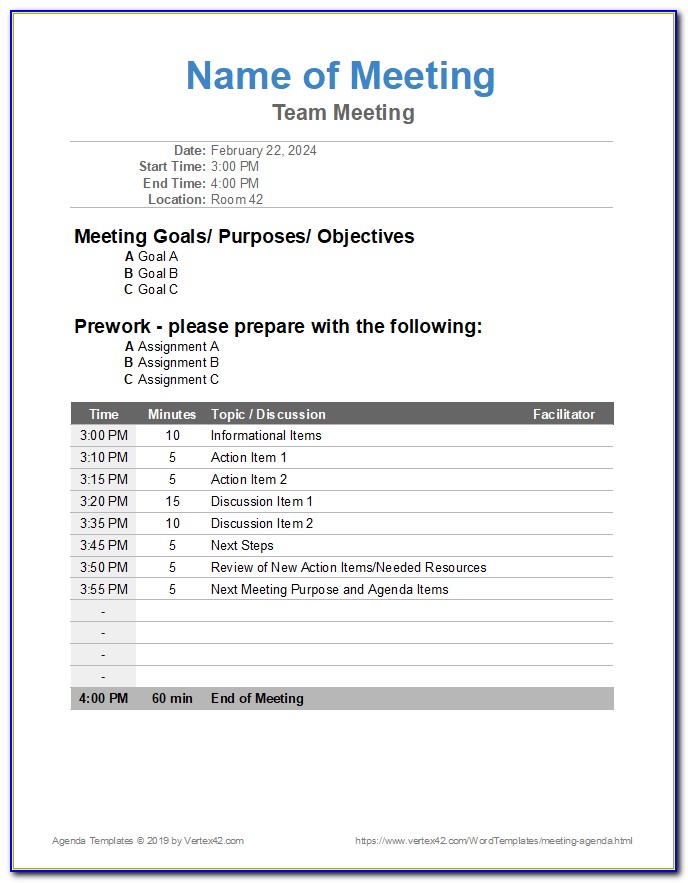 Free Meeting Minutes Template Microsoft Word
