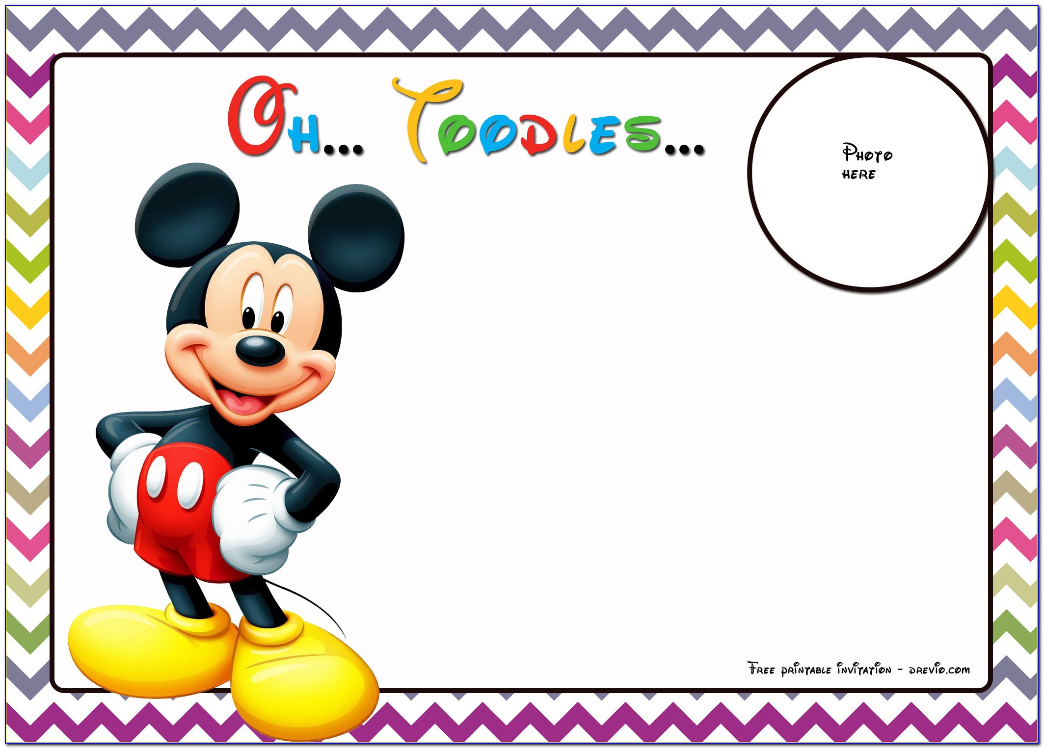 Free Mickey Mouse 1st Birthday Invitation Templates