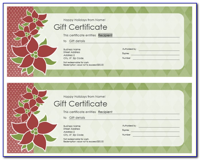 Free Microsoft Christmas Gift Certificate Templates