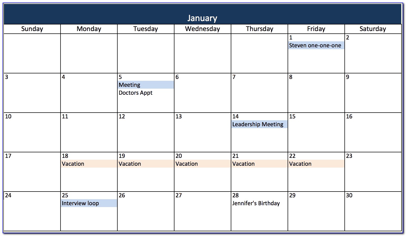 Free Microsoft Excel Calendar Templates