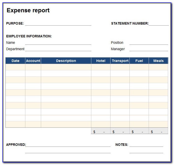 Free Microsoft Word Expense Report Template