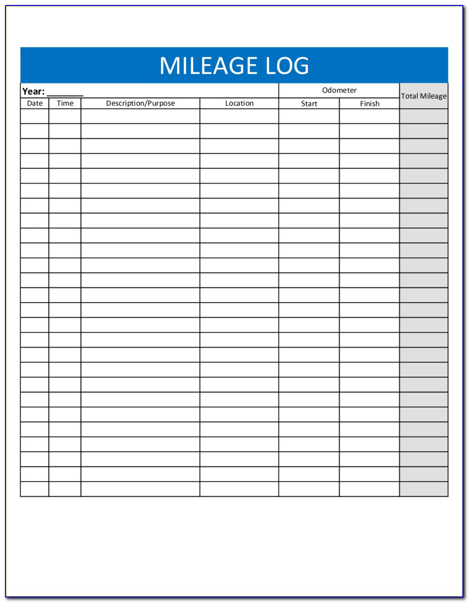 Free Mileage Log Template Excel