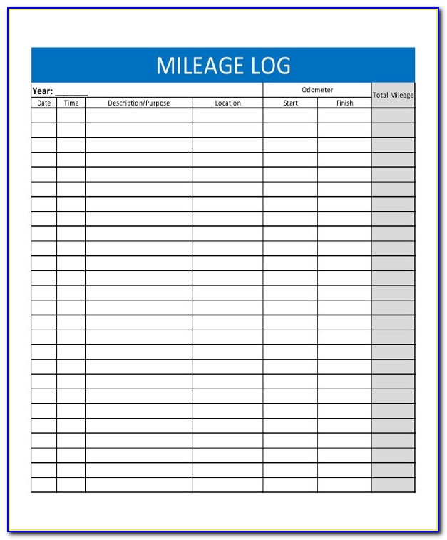 Free Mileage Tracking Template