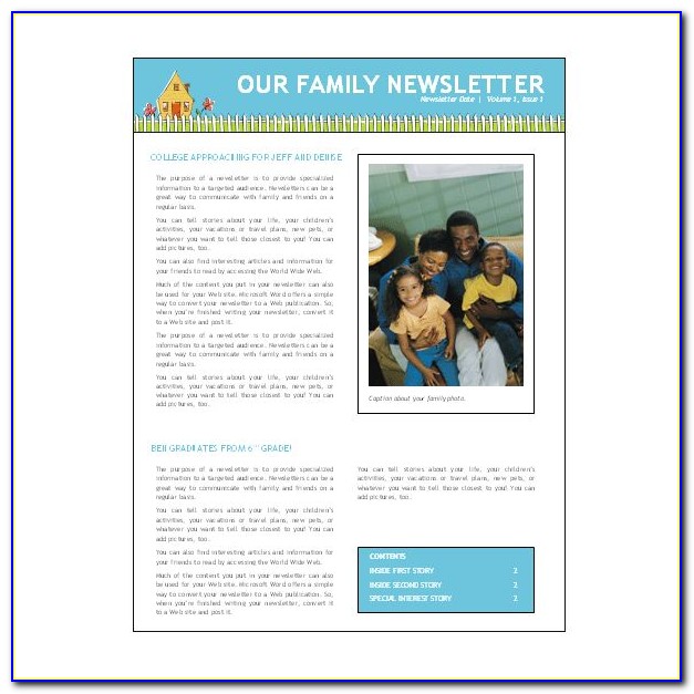 Free Newsletter Template Word Document