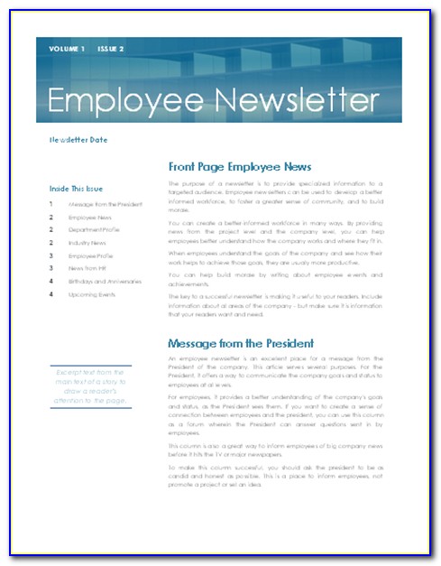 Free Newsletter Templates Download For Mac