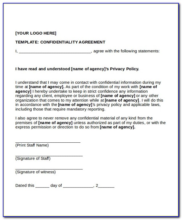 Free Non Disclosure Agreement Template Uk