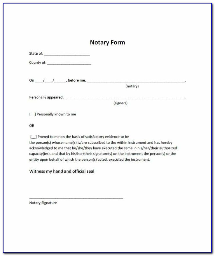 Free Notarized Document Template